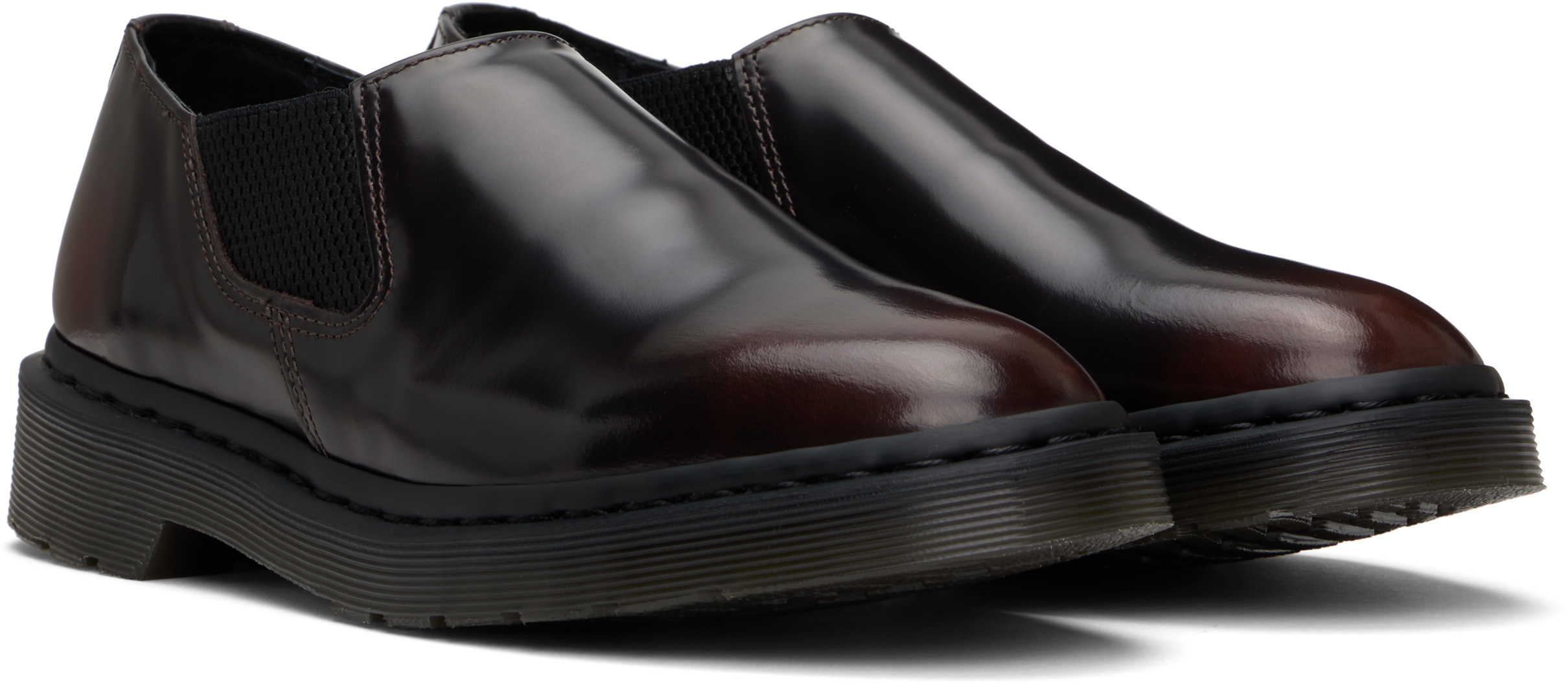 Dr. Martens Black & Red Louis Arcadia Leather Slip-on Loafers