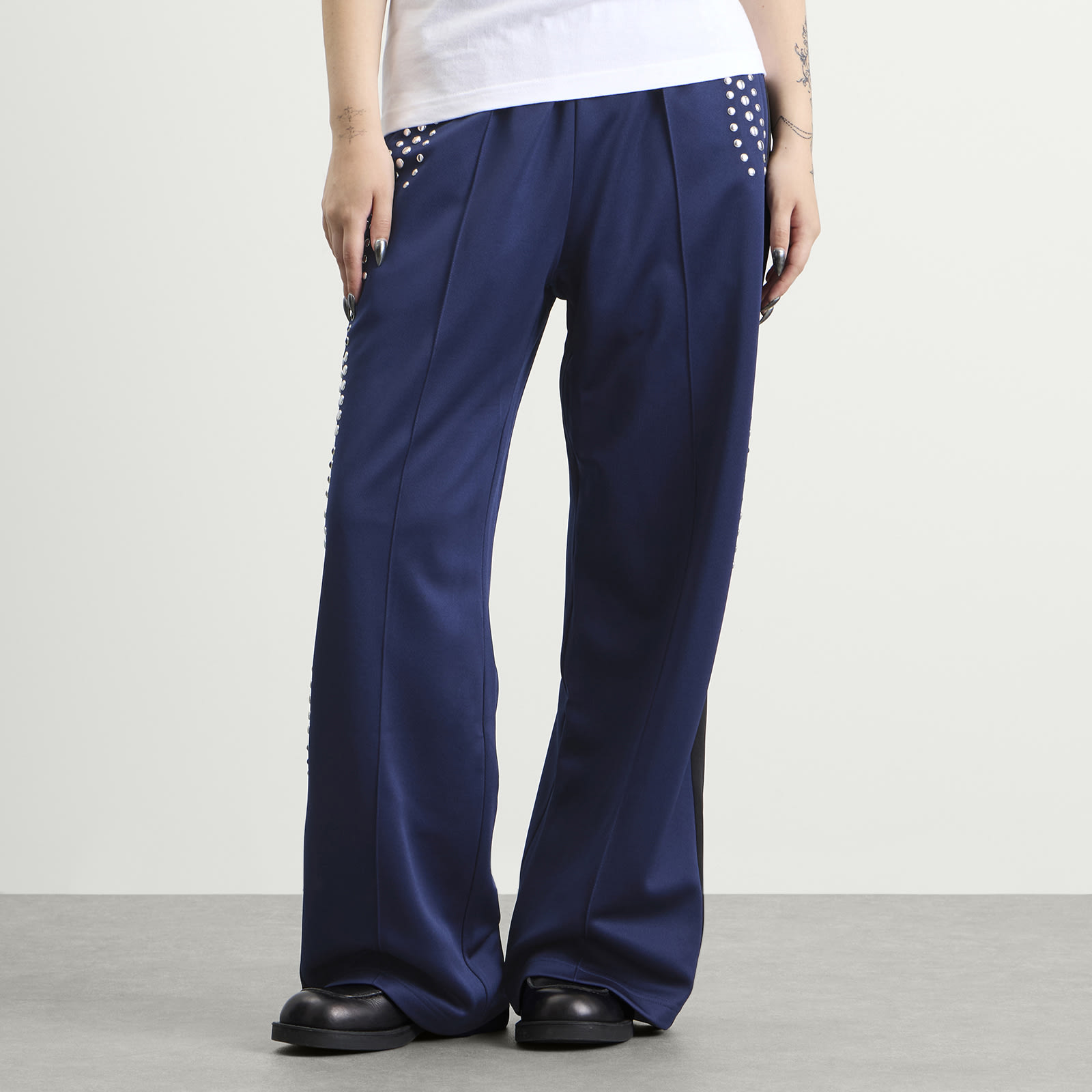 Women's TOGA Studded Track Pants in Navy