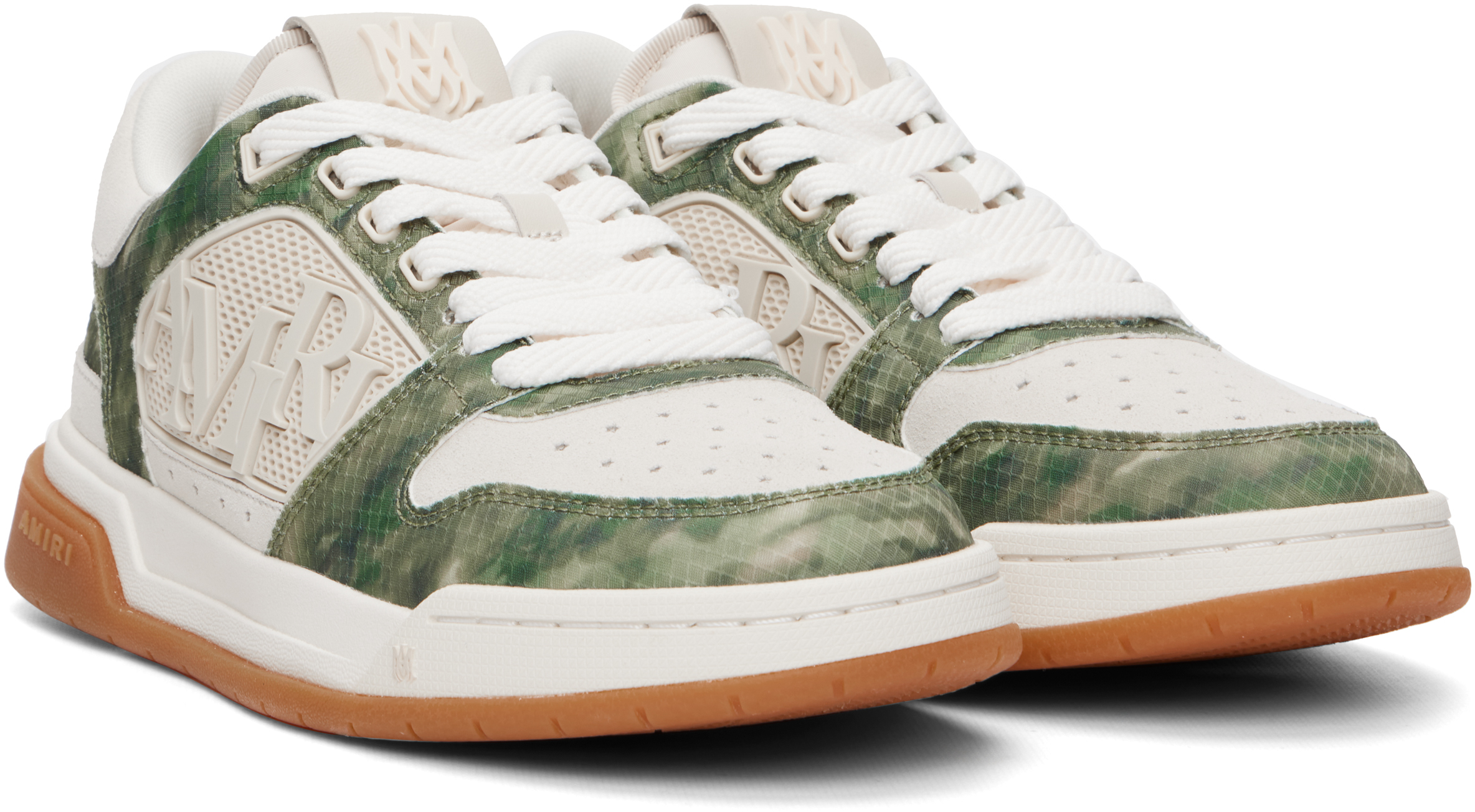 Beige & Khaki Camo Classic Low Sneakers