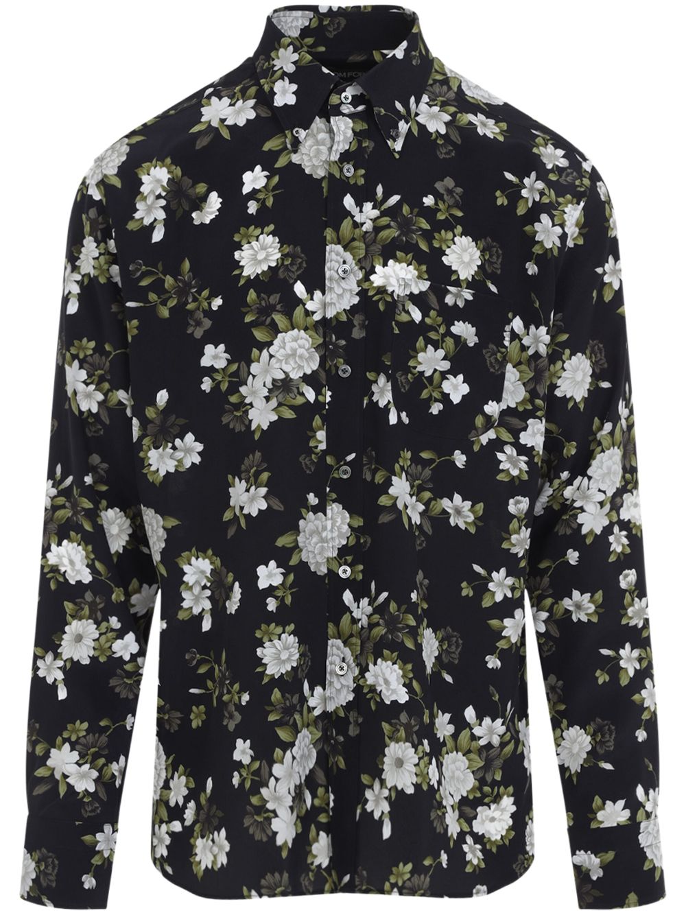Floral-print shirt - Black