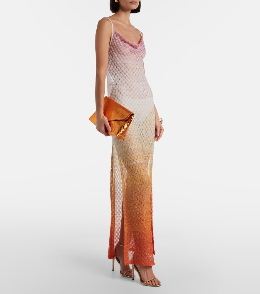 Wave lamé beach cover-up