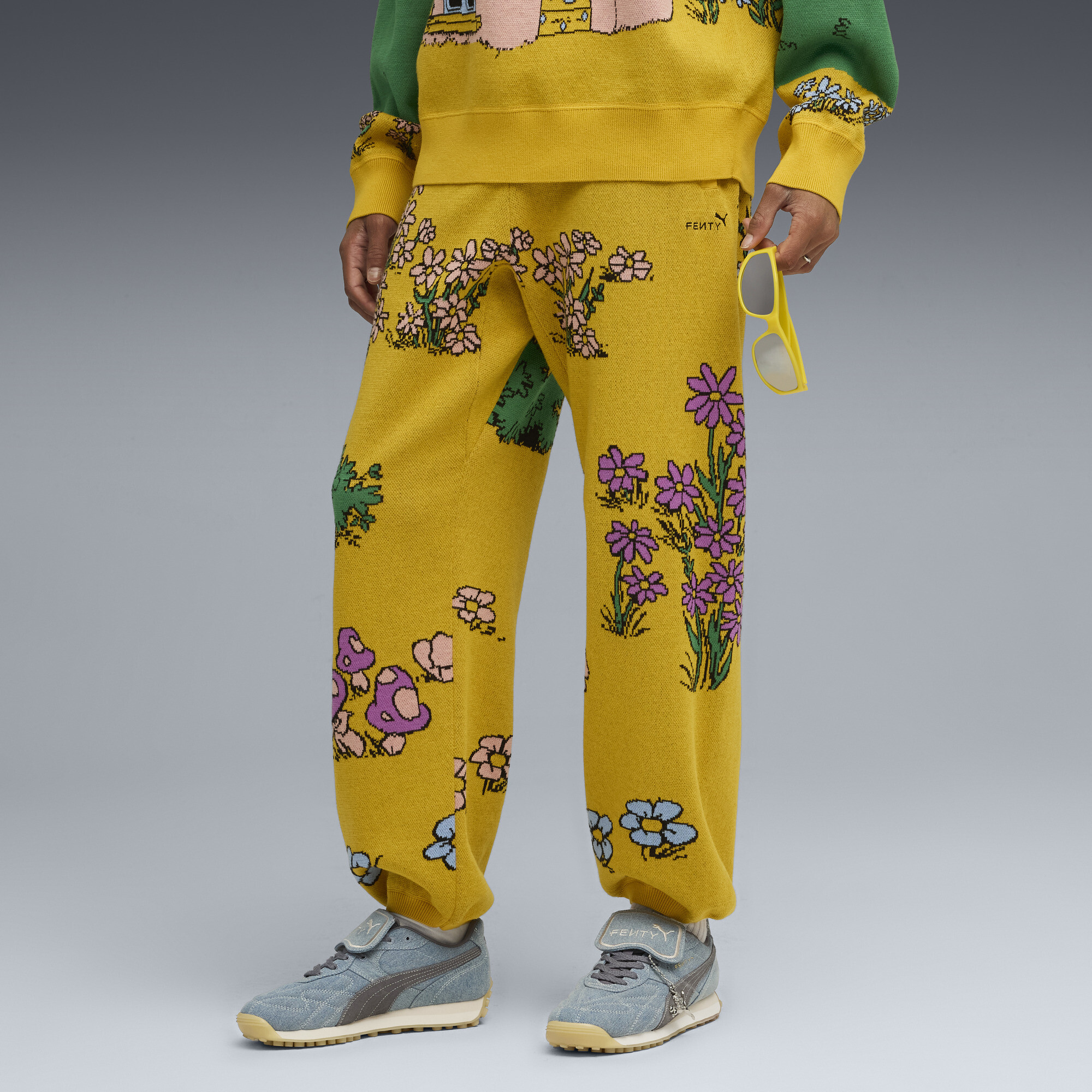 FENTY x PUMA x SMURFS Knit Sweatpants in Yellow