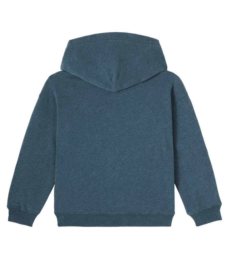 Logo cotton jersey zip-up hoodie