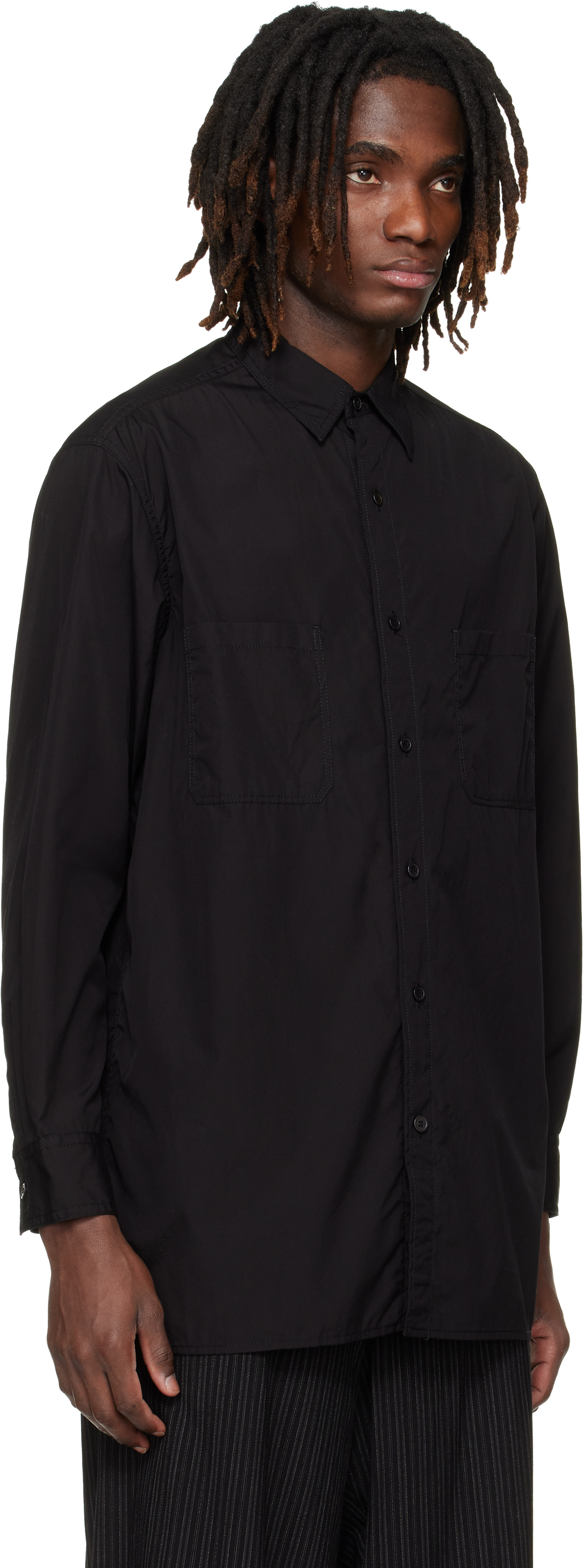 Black Big Standard Chain Stitch Shirt
