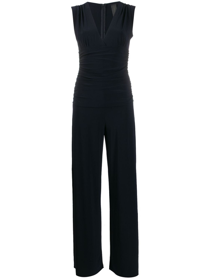 Draped straight-leg jumpsuit - Blue