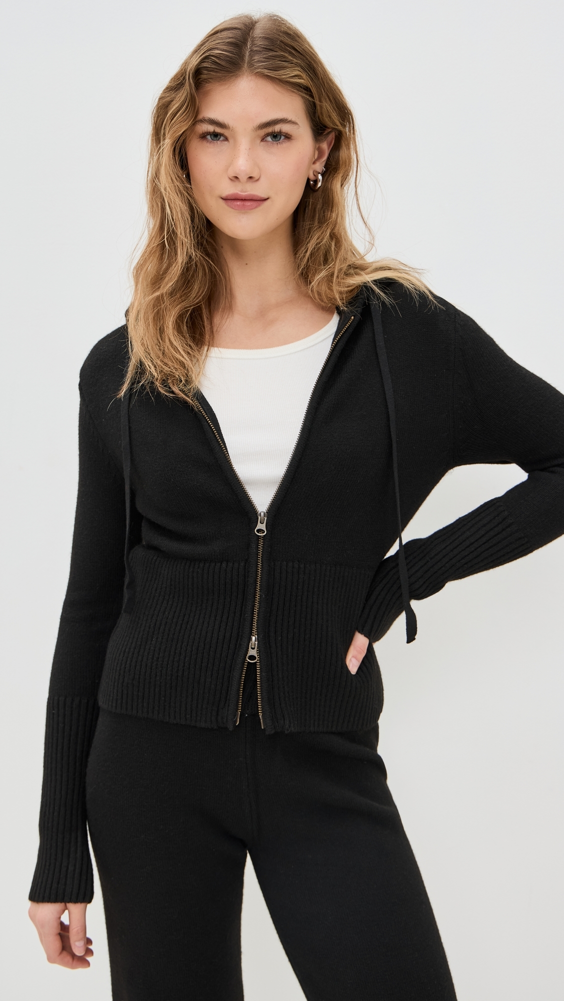 Spice It Up Knit Hoodie Black