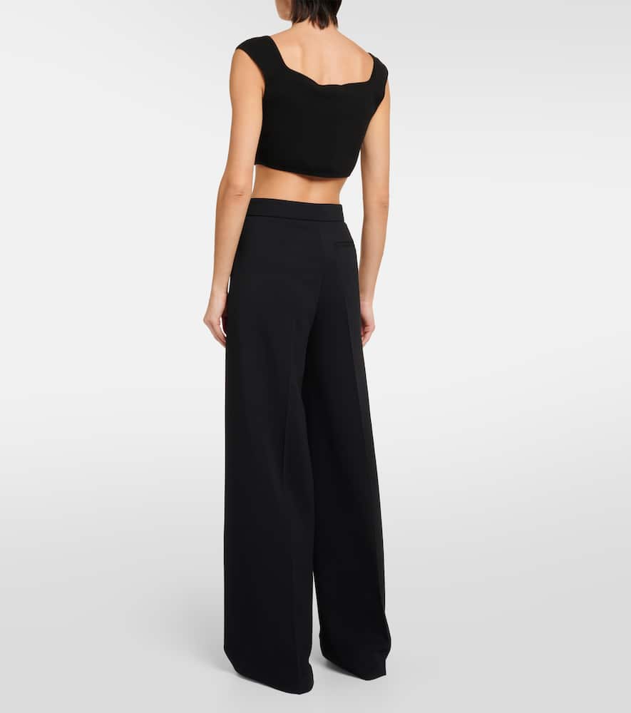 Alane high-rise cady wide-leg pants
