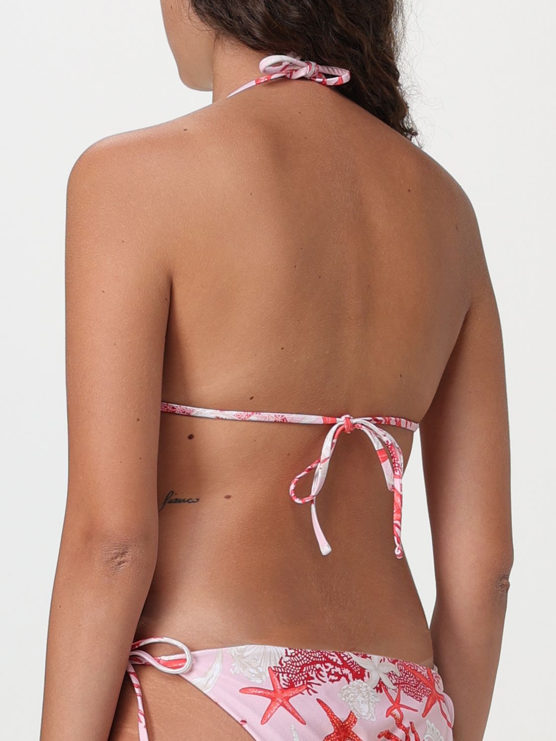 Sea motif print bikini top - Red