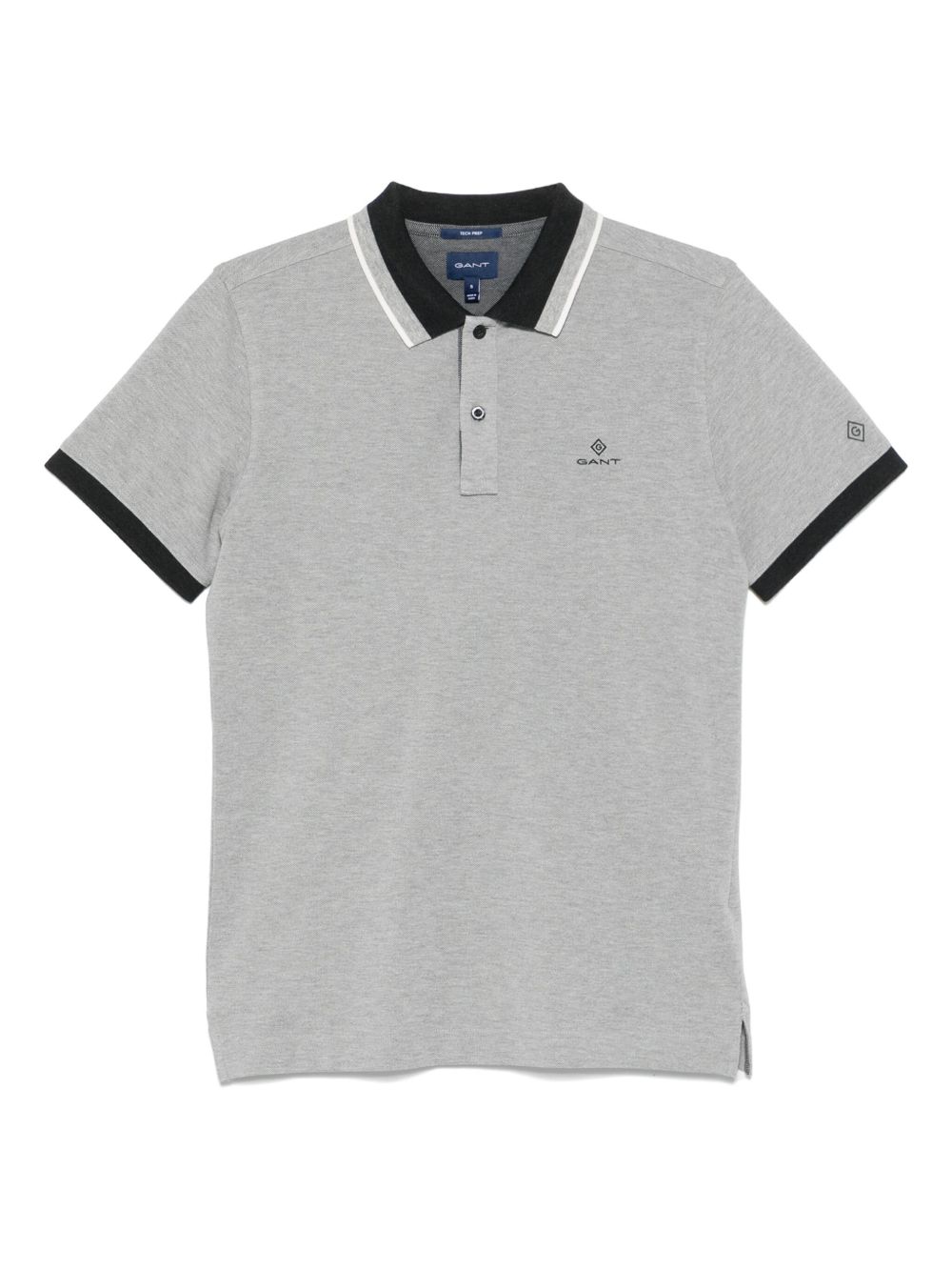 Embroidered-logo polo shirt - Grey