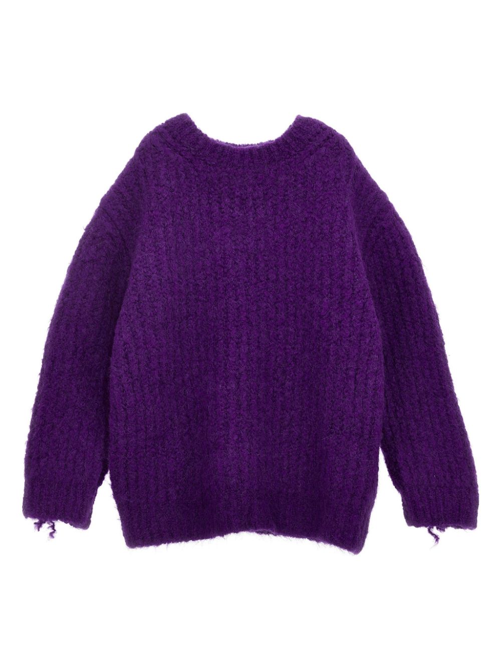 Ribbed knit fringe sweatshirt - Purple
