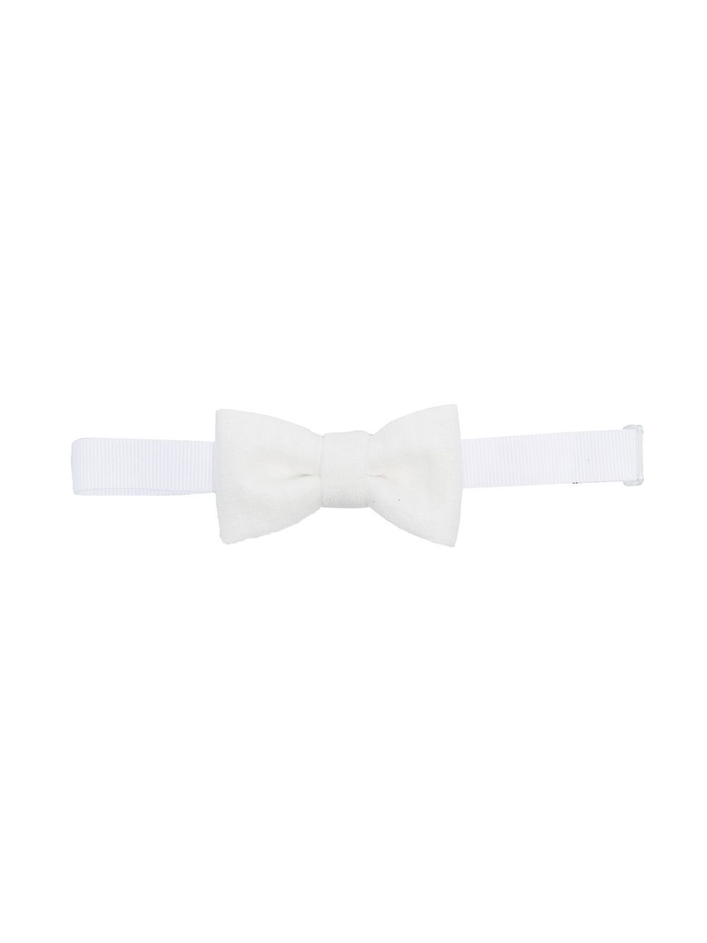 Ribbed band bow tie - White