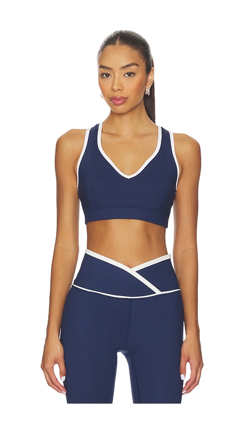 YEAR OF OURS Ribbed V Sports Bra in Navy. - L also in M, S