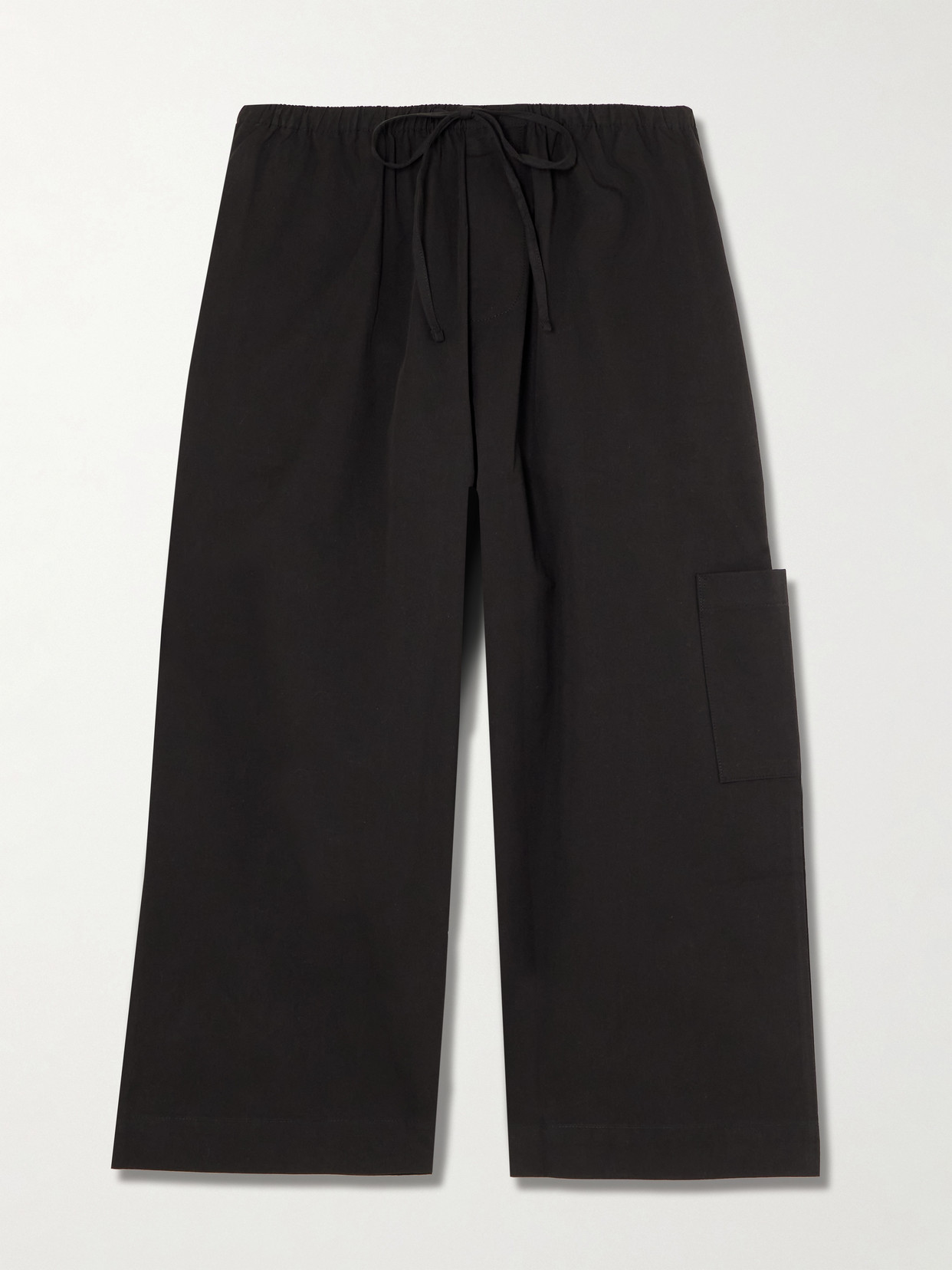 Mid Pocket Organic Cotton Tapered Pants - Black