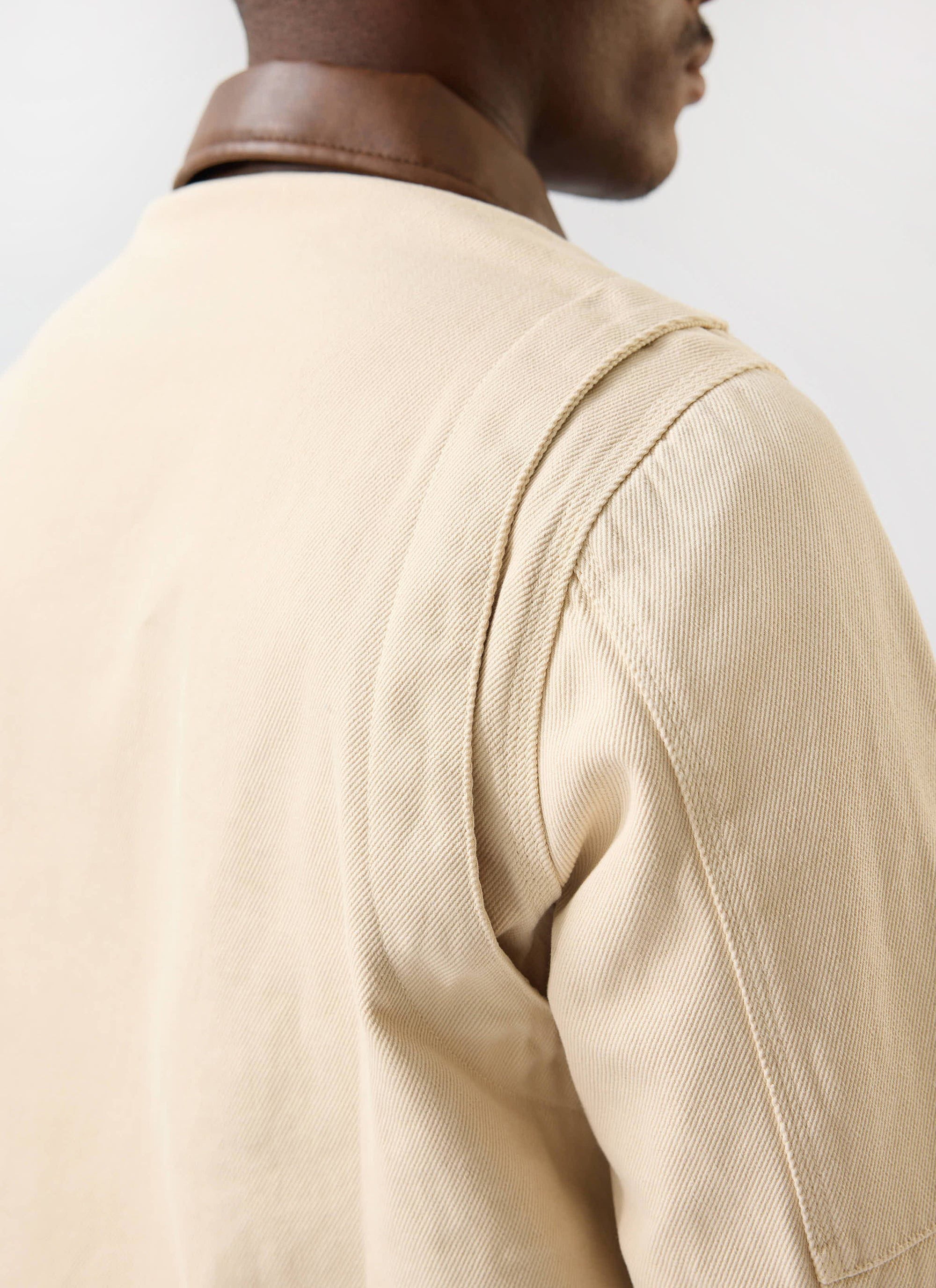 Preface Contrast Collar Jacket Cotton Twill Cream