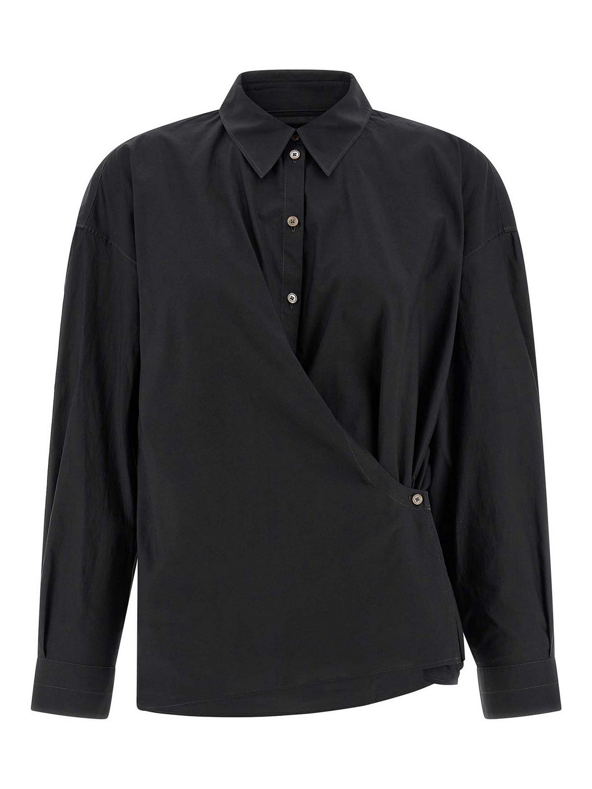 Straight Collar Twisted Shirt