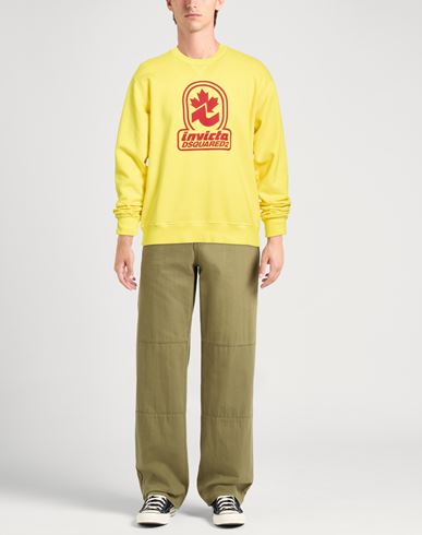Man Sweatshirt Yellow Size M Cotton