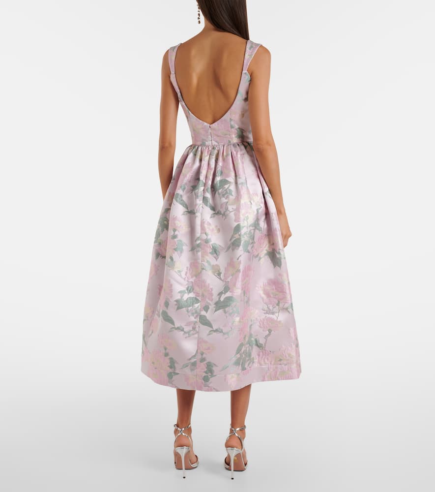 Apple floral brocade corset dress