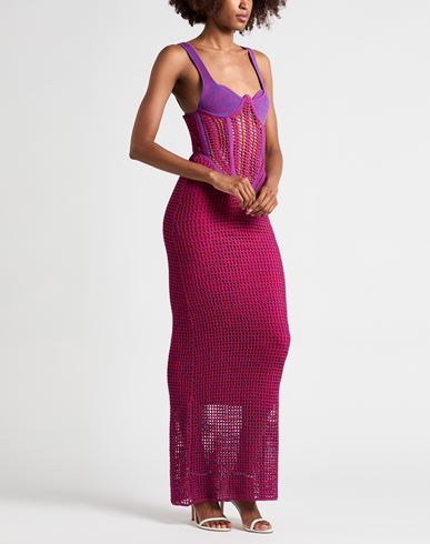 Woman Maxi dress Magenta Size L Recycled viscose, Nylon