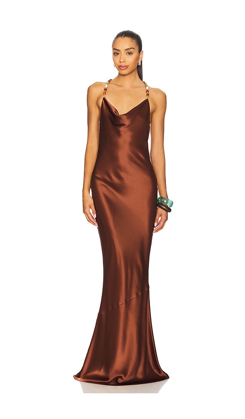 Retrofete KLEID FINLEY in Brown. Größe XXS. Also in L