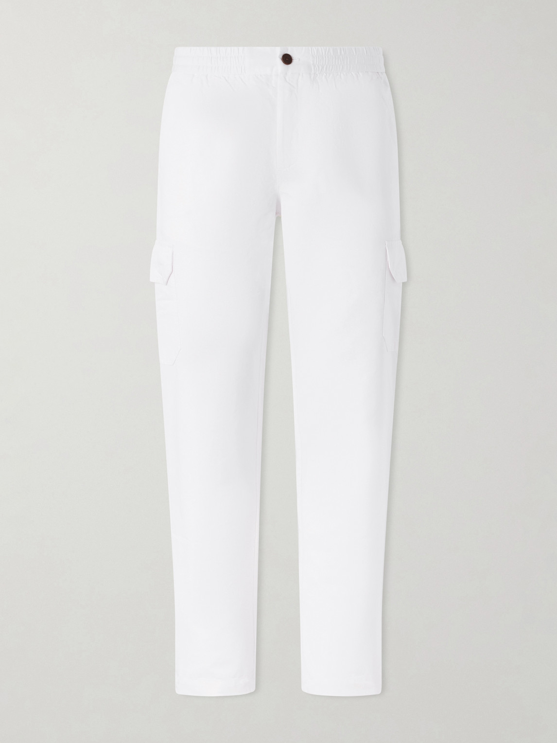 Tapered Cotton and Linen-Blend Trousers - Men - White