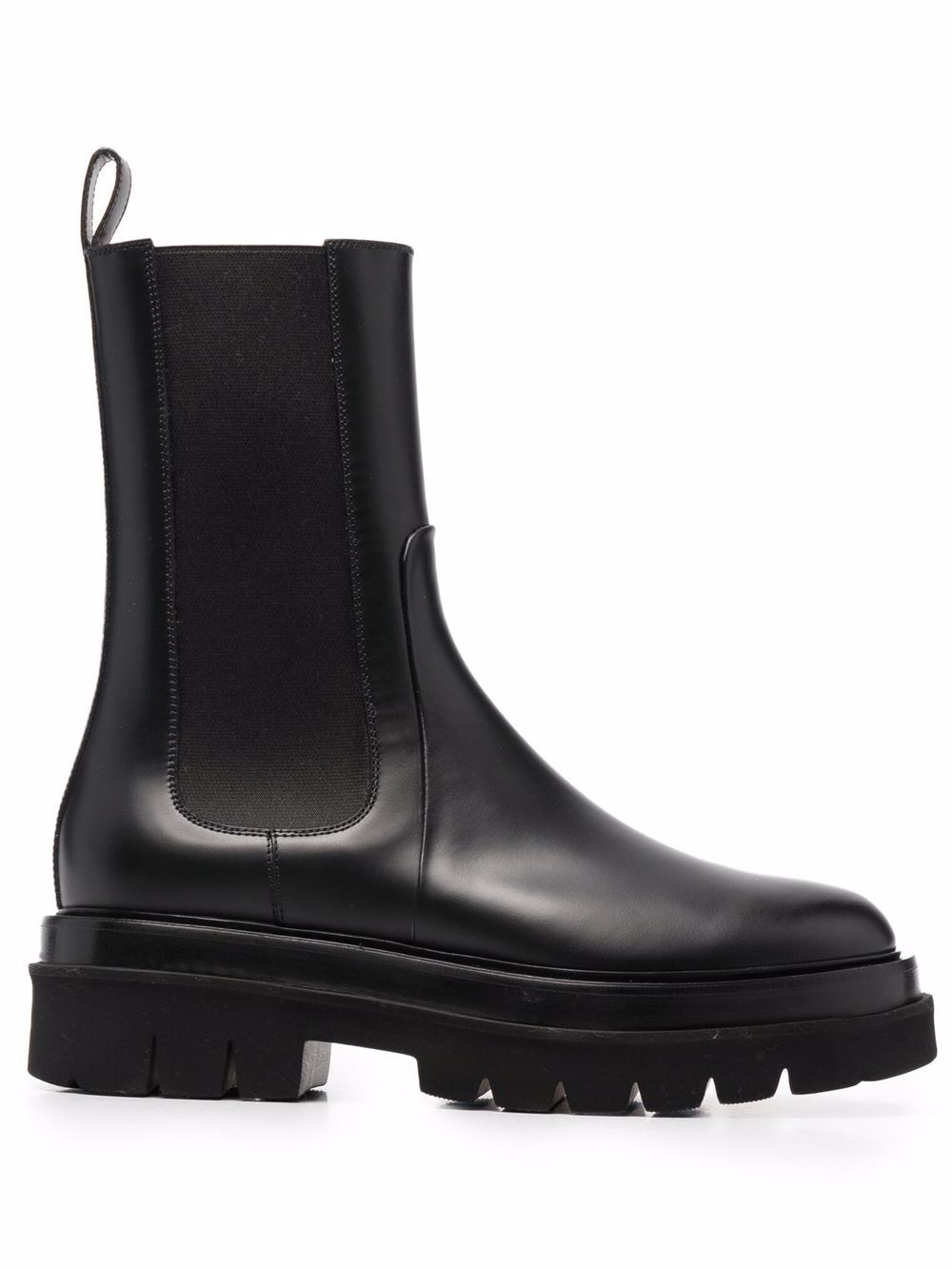 Chunky leather ankle boots - Black