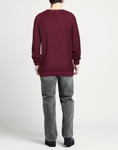 Man Sweater Burgundy Size 48 Merino Wool