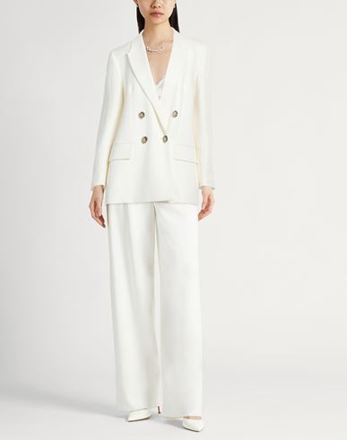 Easy Woman Blazer Ivory Size 6 Linen, Viscose, Elastane