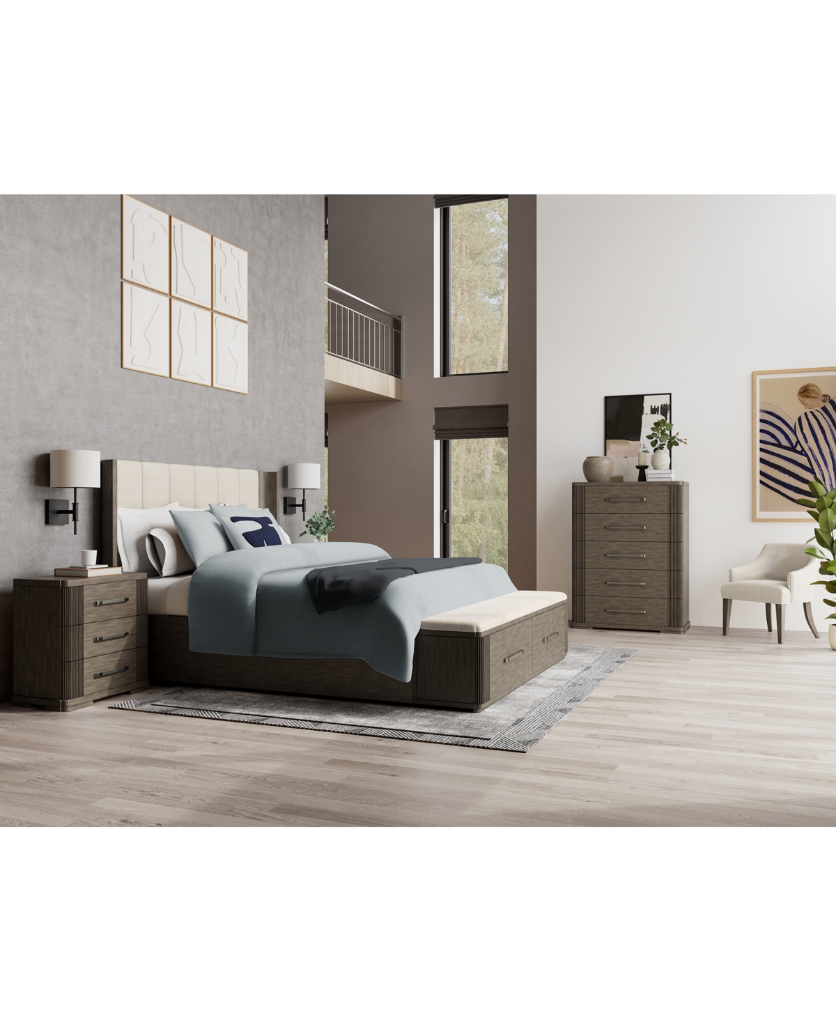 Frandlyn 3-Pc. King Bedroom Set (Storage Bed, Chest & Nightstand) - Brown