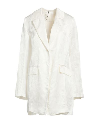 Woman Blazer Ivory Size 8 Acetate, Viscose, Linen