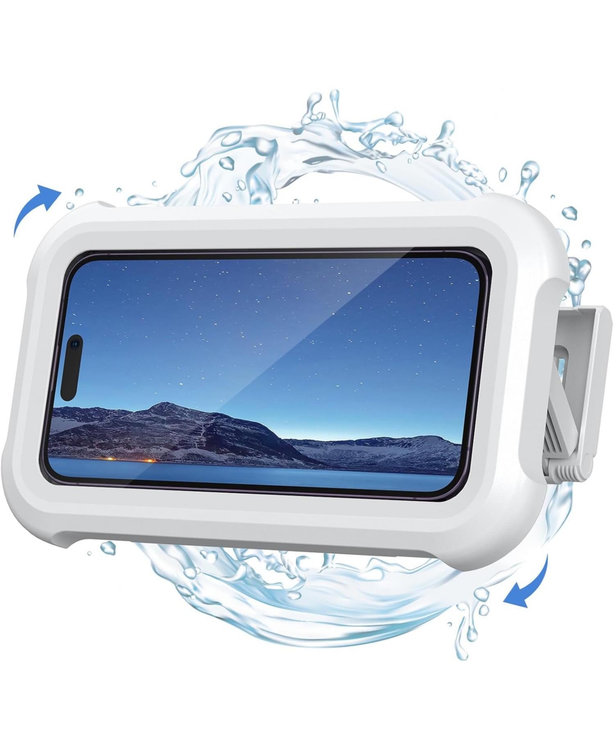 Waterproof Shower Phone Holder - Shower Bathroom Bath Cellphone Accessories - White
