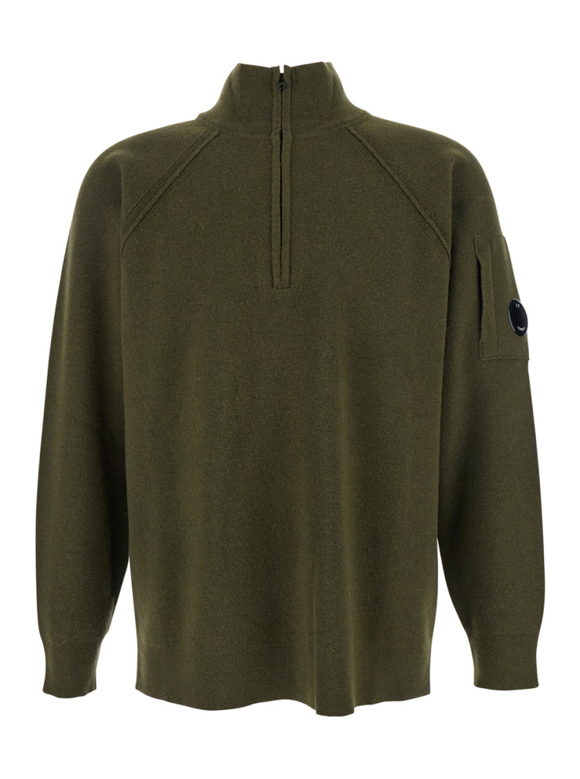 C. P. Company Knitwear Polo Collar In Lambswool Grs