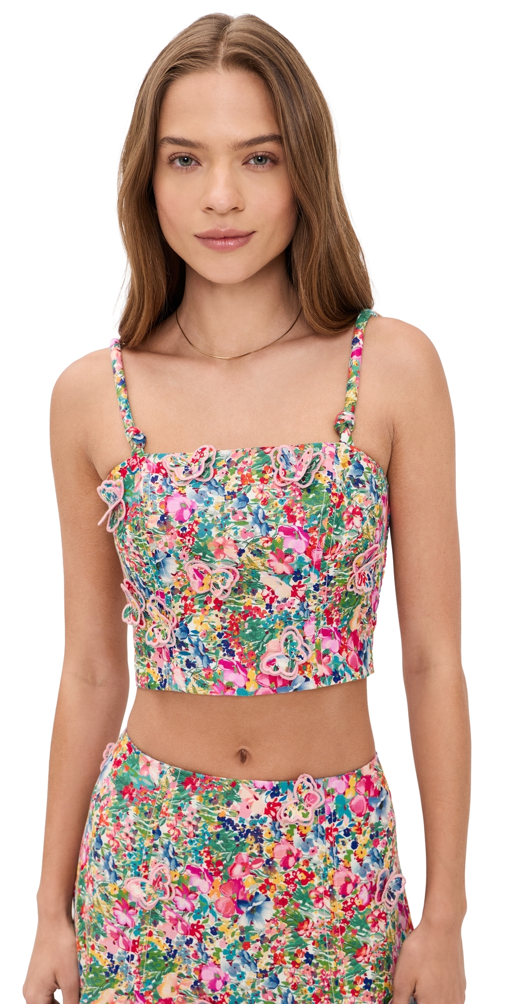 Peasant Floral Butterfly Top Peasant Floral Off-White