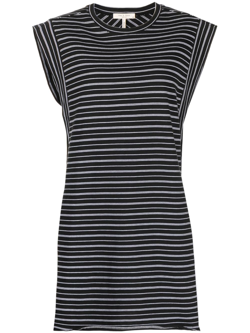 Stripe-print organic-cotton dress - Black