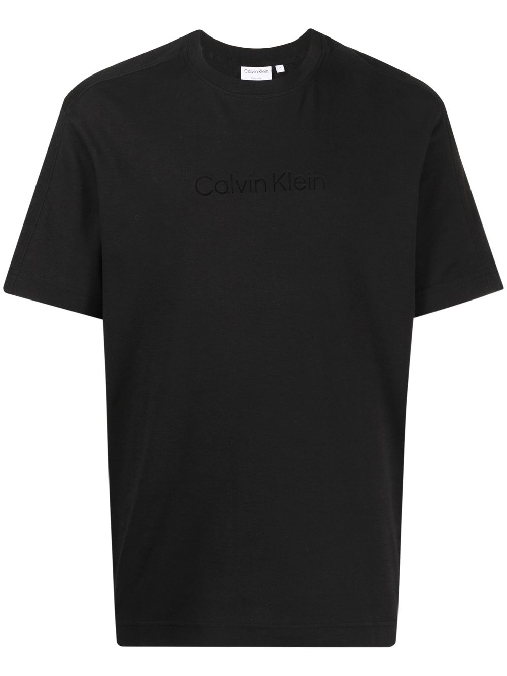 Logo-embroidered short-sleeve T-shirt - Black