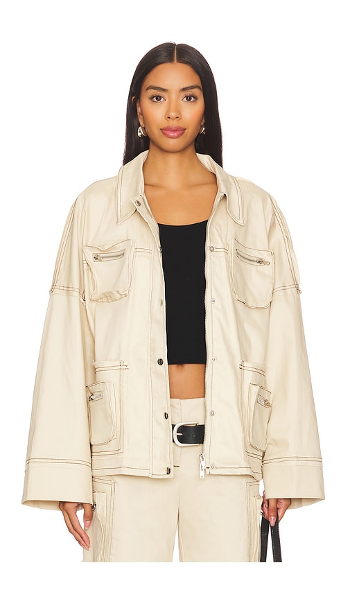 BY.DYLN Mallory Jacket in Beige.  XL. Also in