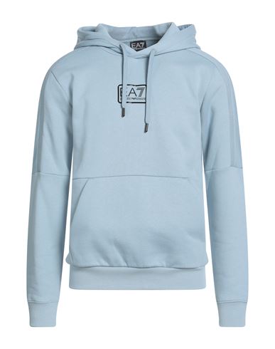 Man Sweatshirt Light blue Size M Cotton, Polyester