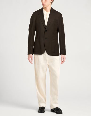 Man Blazer Chocolate brown Size 40 Cotton, Elastane