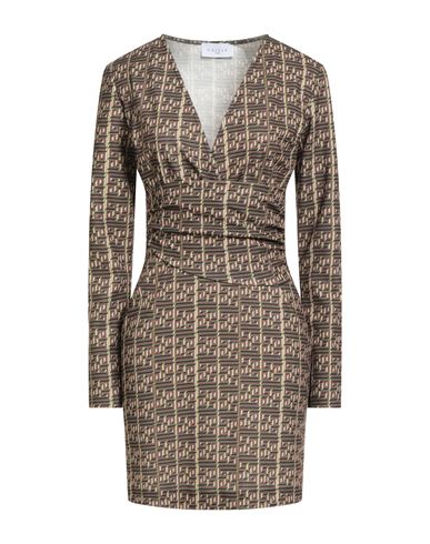 Woman Mini dress Brown Size 8 Polyester, Elastane