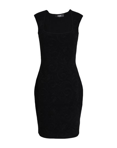 Woman Mini dress Black Size 12 Viscose, Cotton, Polyacrylic