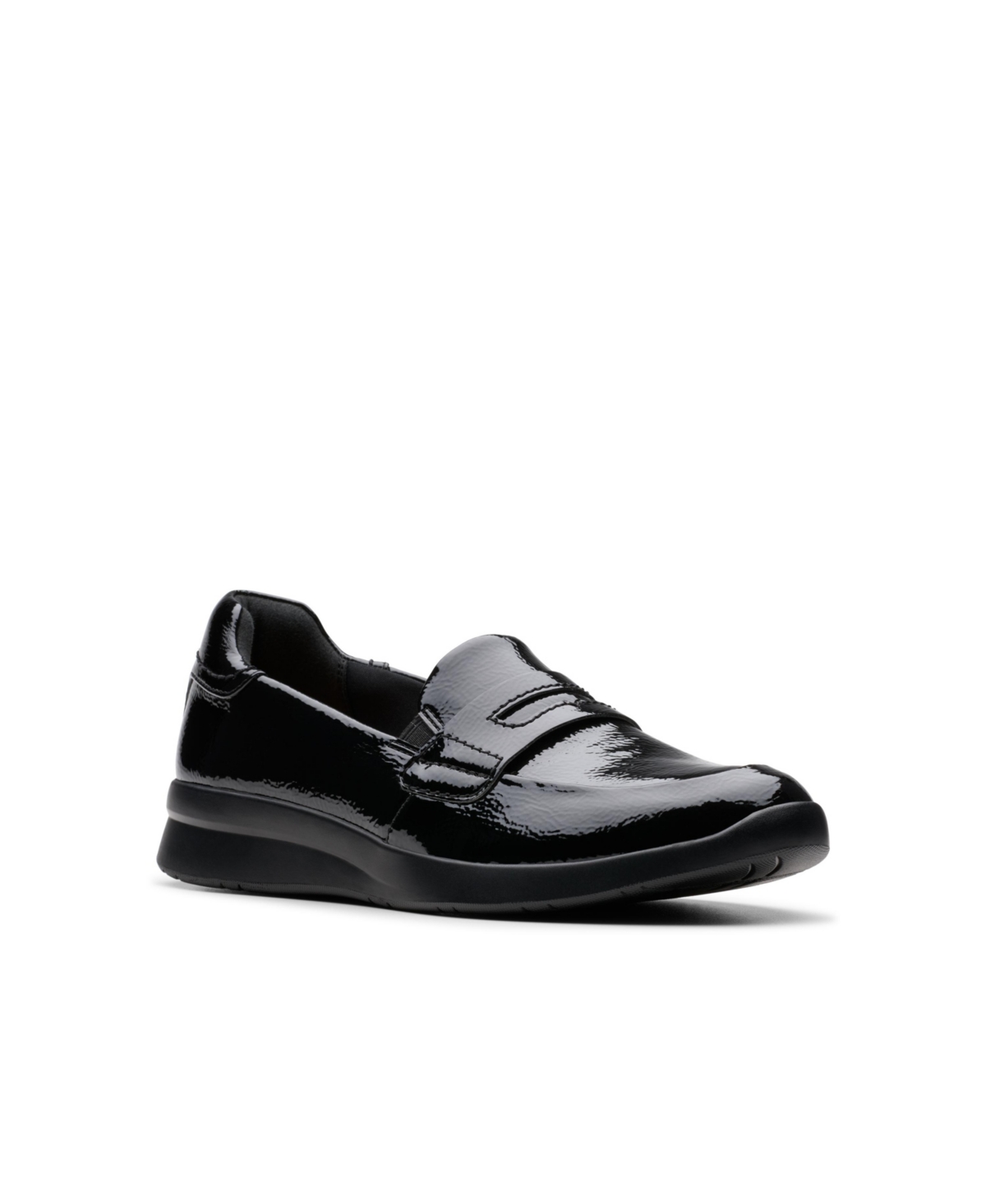 Women's Collection Ellowyn Penny Shoes - Black Crinkle Patent Synthetic