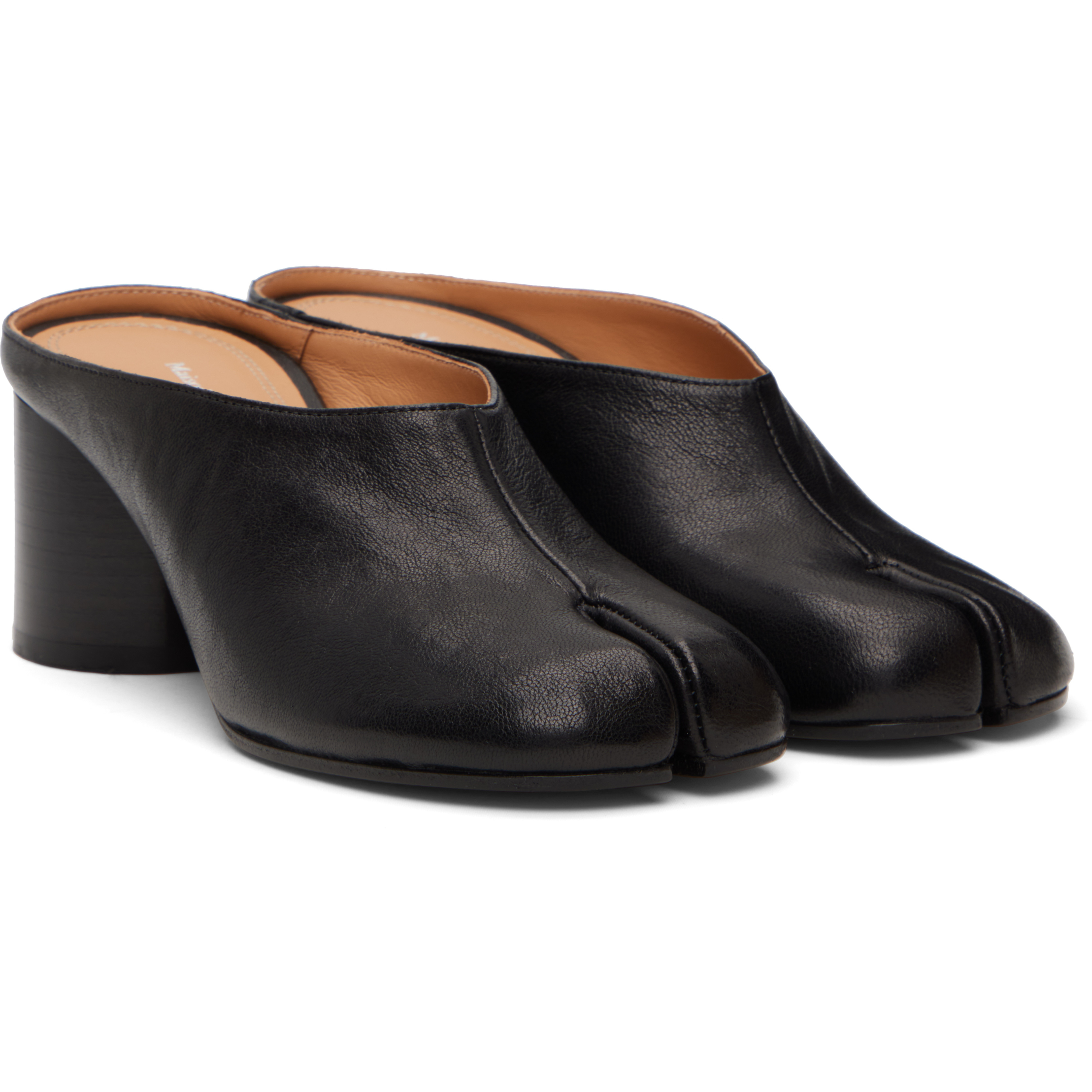 Black Tabi Décolleté Mule Heels