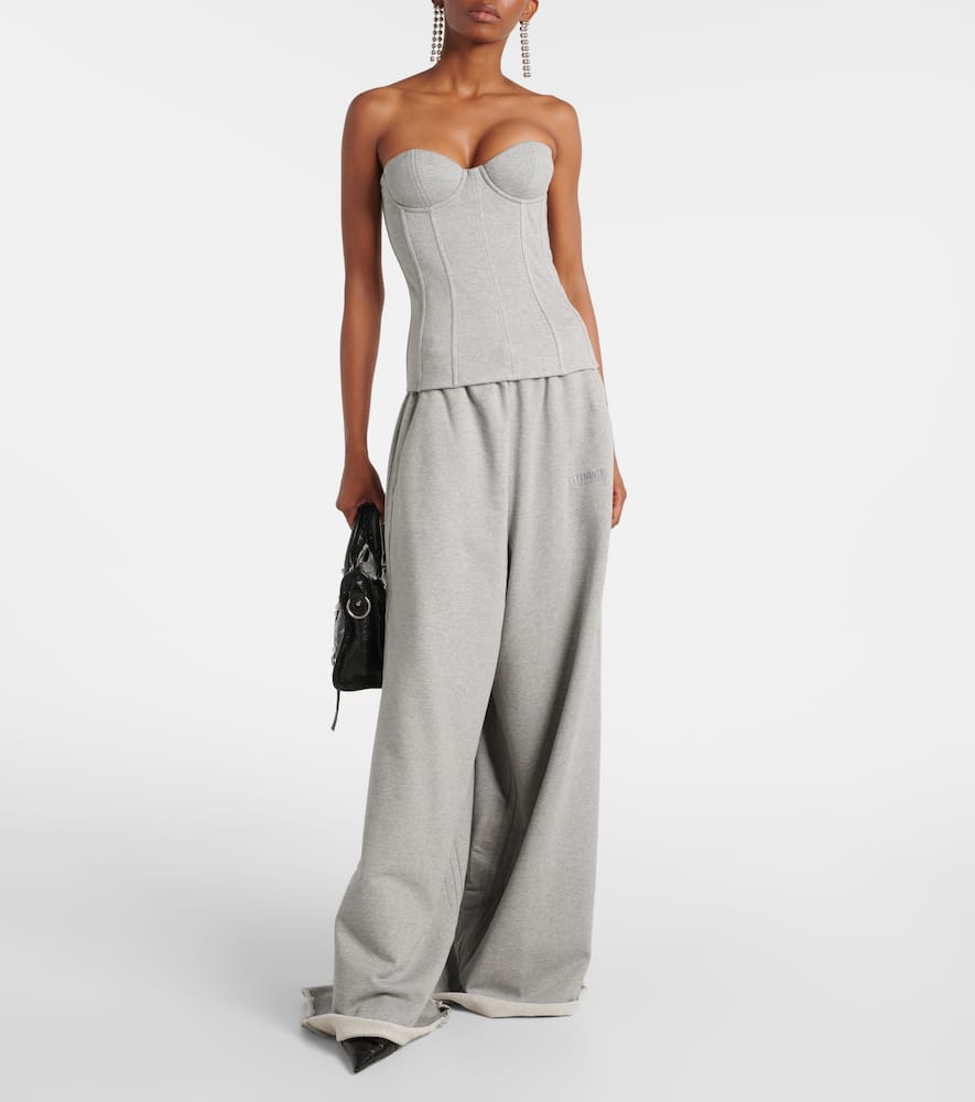 Oversized cotton-blend jersey sweatpants