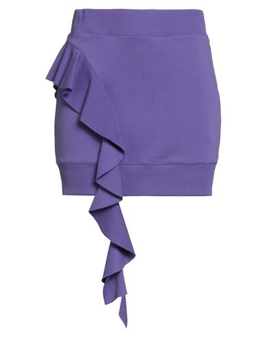 Woman Mini skirt Purple Size S Cotton, Elastane