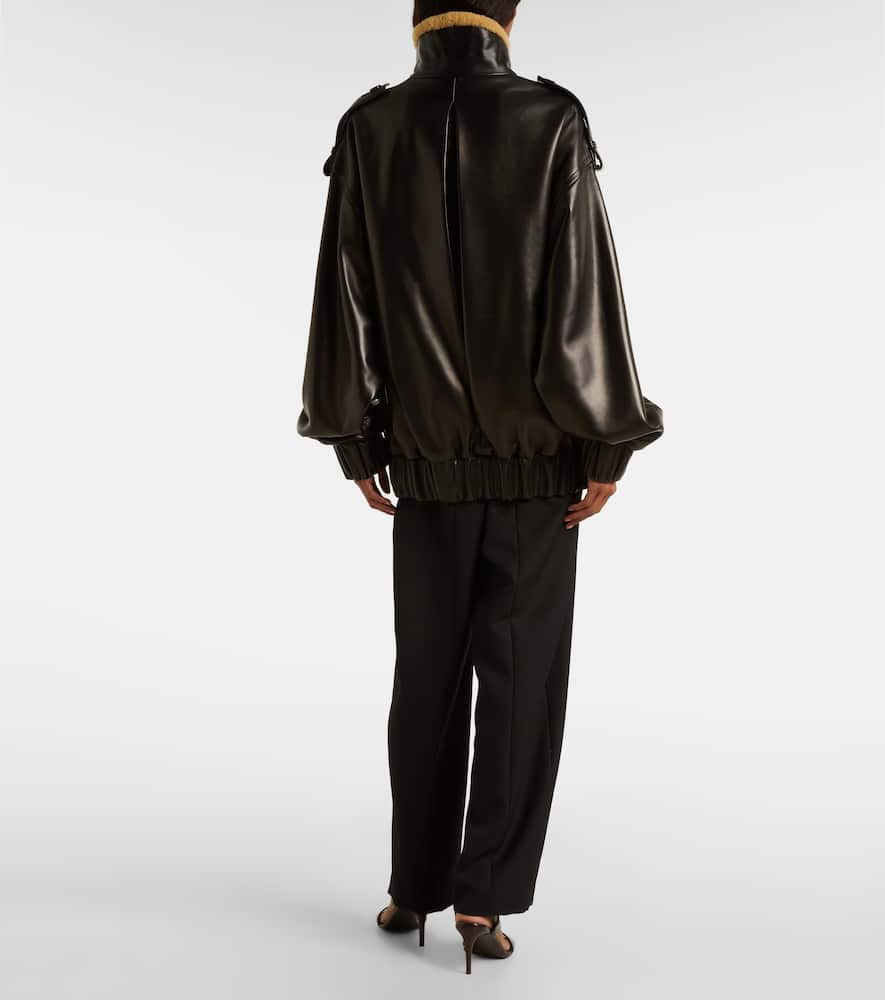 Sigi shearling-trimmed leather jacket
