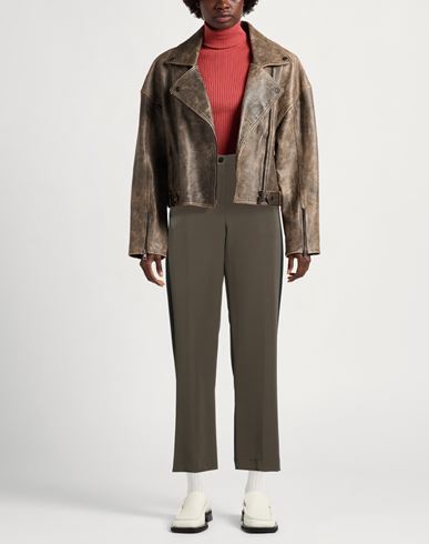 Elena Mirò Woman Pants Military green Size 6 Polyester, Elastane