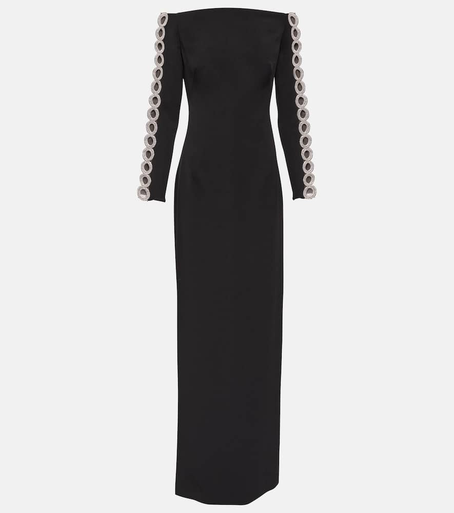 Maimie crystal-embellished crêpe gown