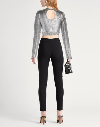 Rabanne Woman Top Silver Size 6 Viscose, Polyester, Elastane
