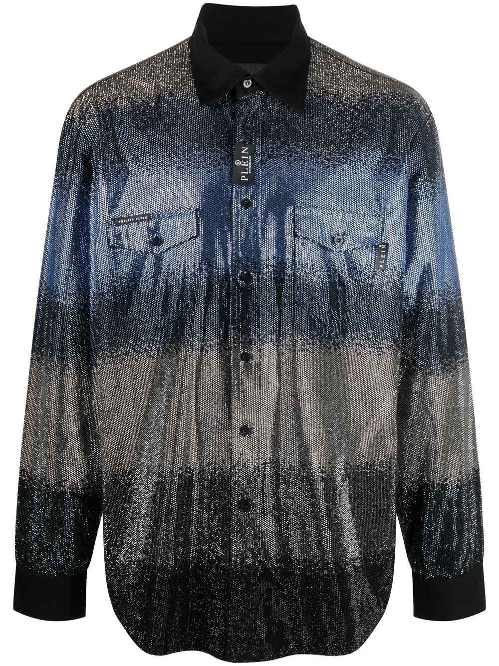 Striped sequin shirt - Black