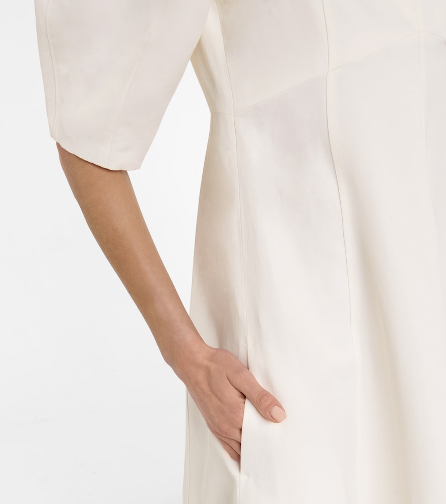 Exclusive to Mytheresa - Linen and cotton-blend midi dress