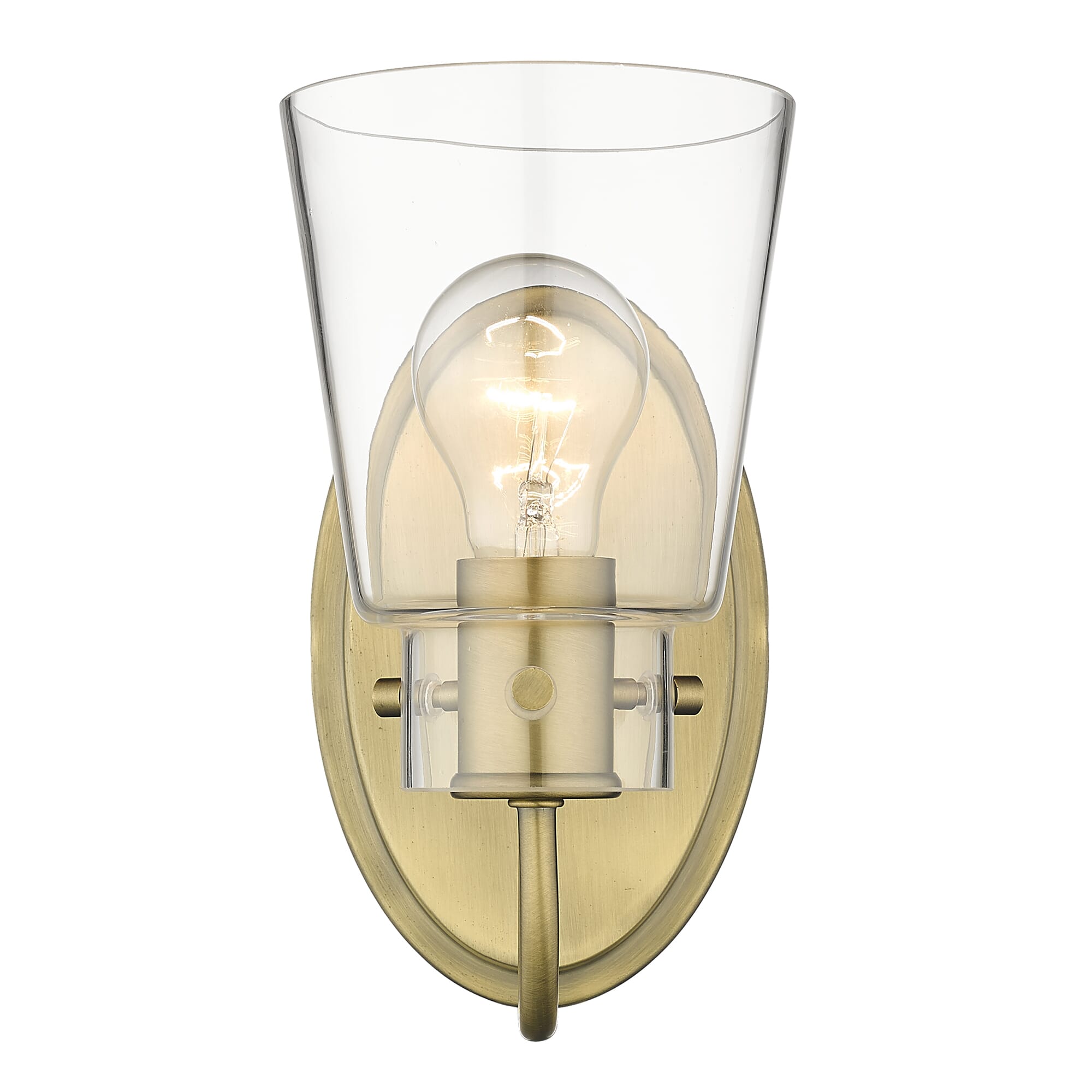 Antique Brass One Light Vanity from the Bristow Collection